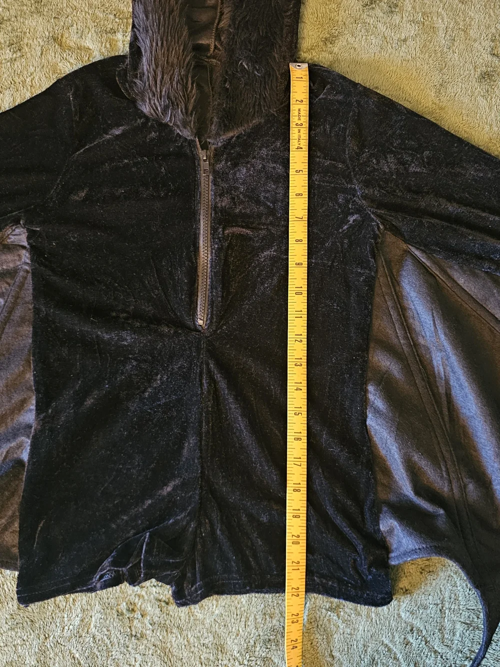 Kids Black Bat Wing Hoodie Costume with Hooded Ears Dress Up Halloween